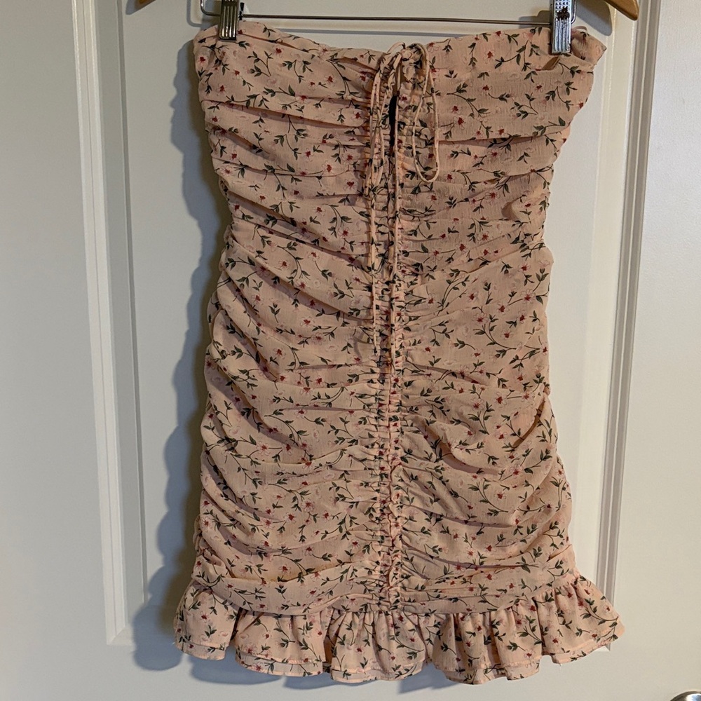 fab’rik Strapless Largo Ruched Mini Dress